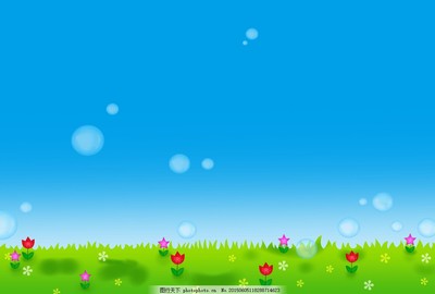 藍天綠地背景素材