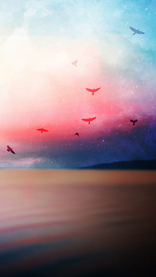 夢幻藍天小鳥壁紙高清素材 平面電商 創(chuàng)意素材 素材