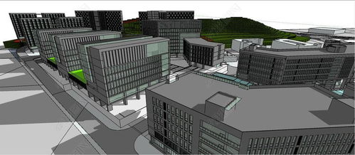 工業產業創意園工業產業園工廠房建筑工業建筑規劃su模型設計模型下載