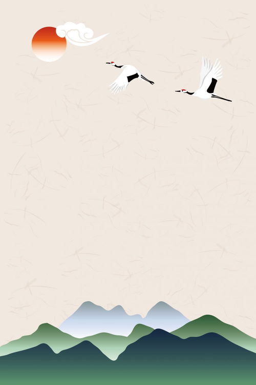 日系風國潮風古典仙鶴山水剪紙ai矢量模板背景圖高清素材 剪紙 免費下載 頁面網頁 平面電商 創意素材 素材